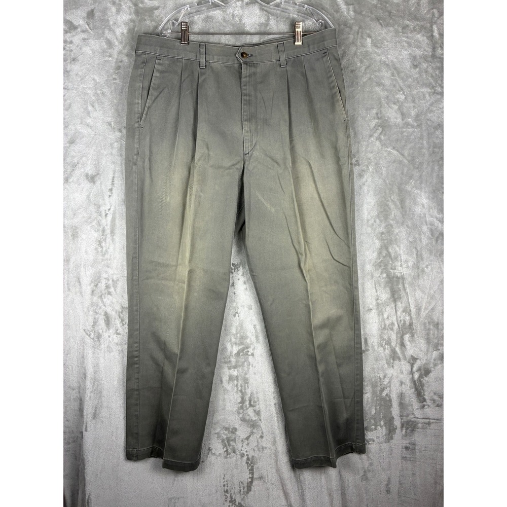 Dockers Khaki Pants Mens 38x32 Pleated Classic Fit Cotton Twill Made USA